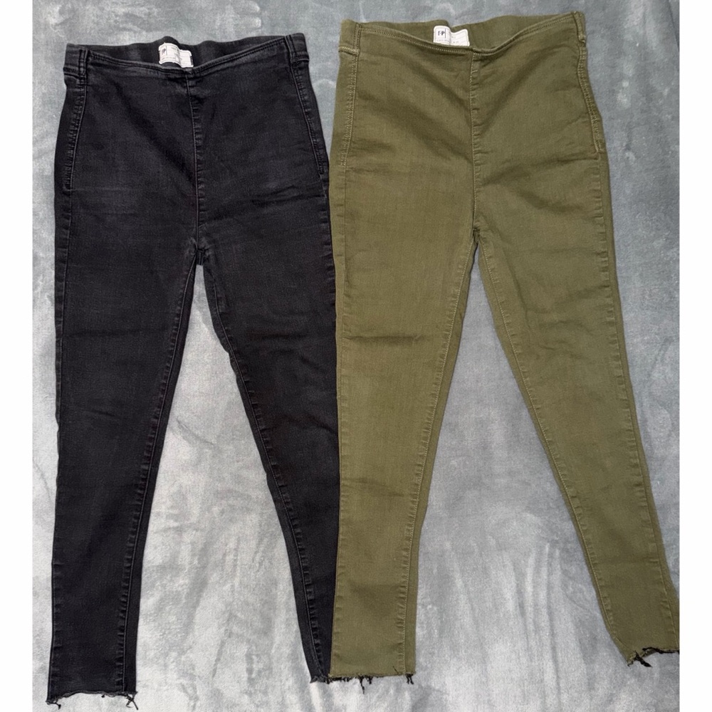 💚🖤 Free People Set of 2 High Rise Jeggings